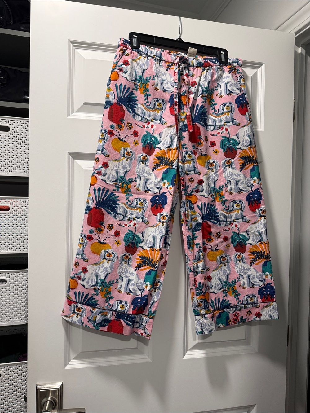 Women’s Printfresh Dog Print Pajama Bottoms with Drawstring Waist Small